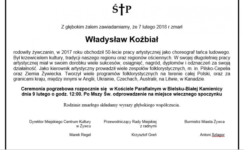 Zmarł Władysław Koźbiał
