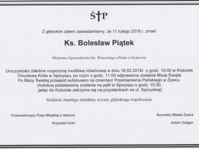Zmarł Ks. Bolesław Piątek - zdjęcie1