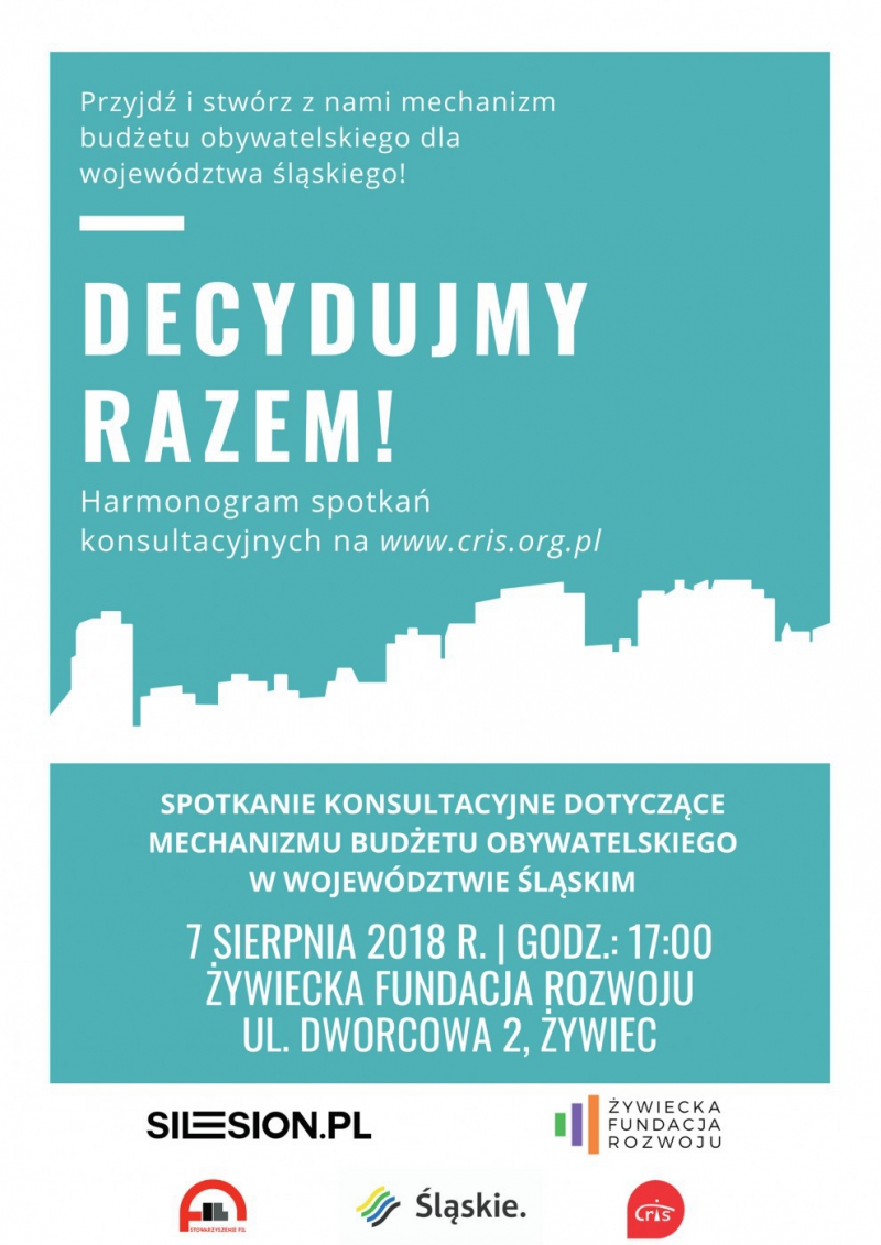 Żywiecka Fundacja Rozwoju zaprasza na spotkanie konsultacyjne ws budżetu obywatelskiego woj. śląskie