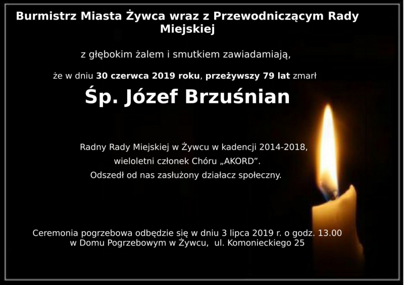 Zmarł Józef Brzuśnian