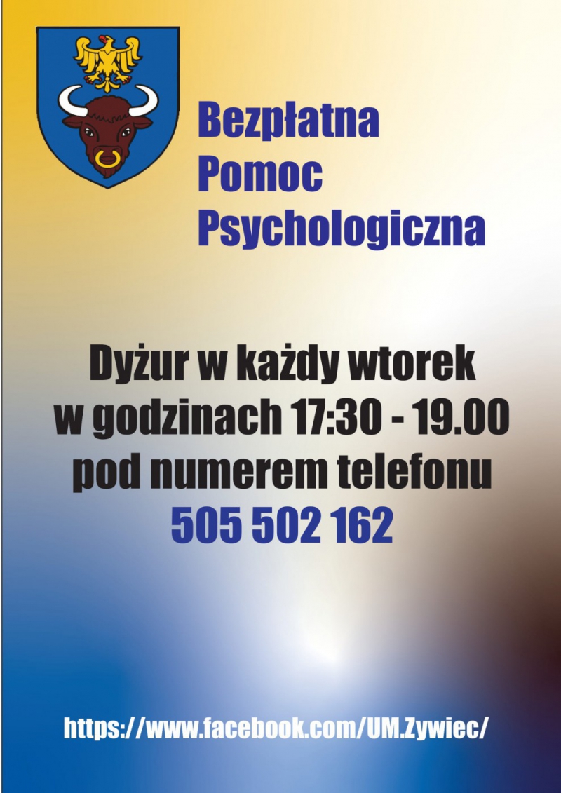 Bezpłatna pomoc psychologiczna dla mieszkańców Miasta Żywca