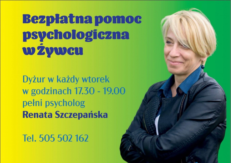 Bezpłatna pomoc psychologiczna dla mieszkańców Miasta Żywca