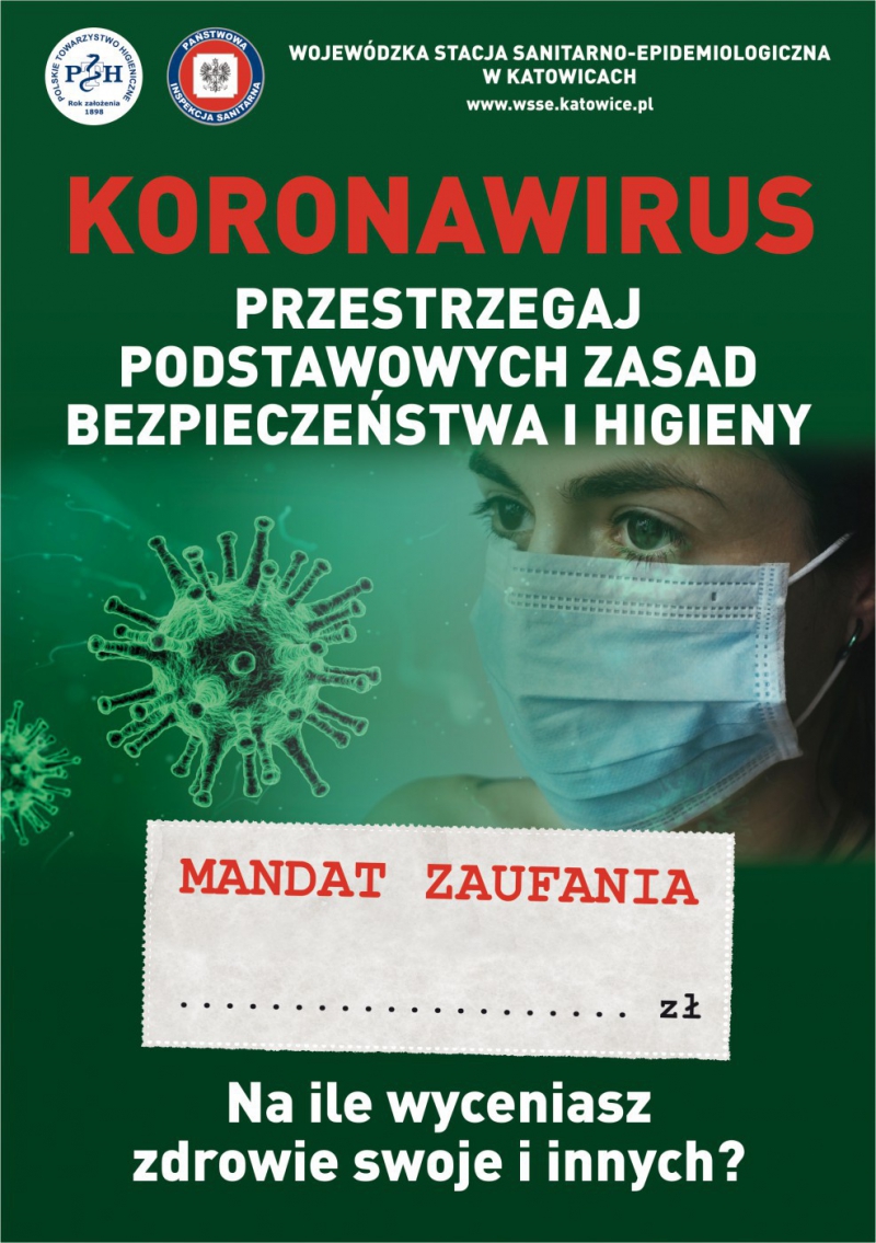 Koronawirus. Przestrzegaj podstawowych zasad bezpieczeństwa i higieny