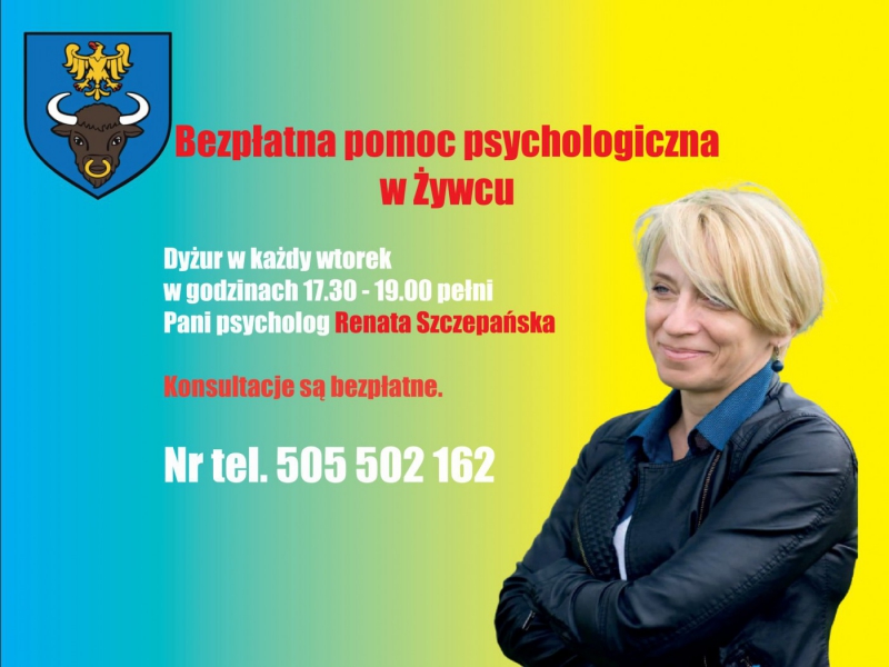 Bezpłatna pomoc psychologiczna dla mieszkańców Miasta Żywca