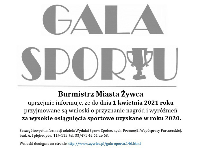 Gala Sportu 2021 - ogłoszenie